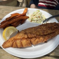 Sugar Shack Seafood - Fried flounder with sweet potato fries