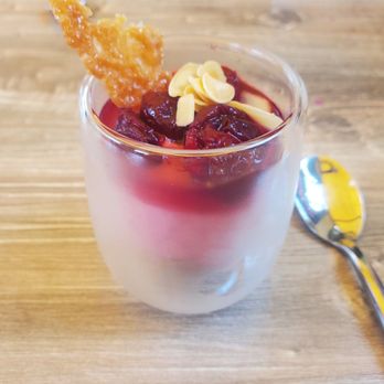 Old Street Restaurant - Dessert parfait cherries & ameretto, delicious! - Cocktail Bars Near Me - Malahide, D
