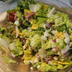Salad Barn - Salad with bacon when asked for no bacon. It wasn't even entered on receipt. No crispy onions as ordered either.