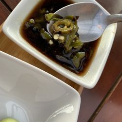 Ocean Sushi - Caliente soy, si! Jalepeño infused soy sauce.