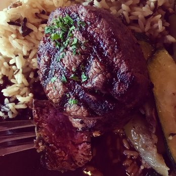 Budd Bay Cafe - Filet Mignon rare, rice pilaf, zucchini DELISH - Seafood Near Me - Olympia, Washington Budd Bay Cafe - Filet Mignon rare, rice pilaf, zucchini DELISH - Seafood Near Me - Olympia, Washington
