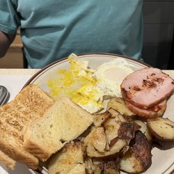 The Oaks Family Restaurant - Canadian bacon and eggs