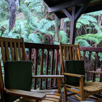 Volcano Village Lodge - Private balcony off the Halekala lodge - Bed & Breakfast Near Me - Volcano, Hawaii Volcano Village Lodge - Private balcony off the Halekala lodge - Bed & Breakfast Near Me - Volcano, Hawaii