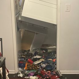 The cabinets they installed collapsed and destroyed $1000 worth of our stuff. They have refused to reimburse us for any of it.