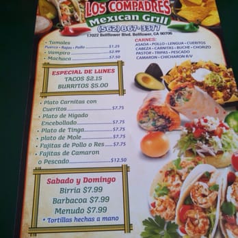 Los Compadres Mexican Grill - Plenty on the menu - Mexican Near Me - Bellflower, California Los Compadres Mexican Grill - Plenty on the menu - Mexican Near Me - Bellflower, California