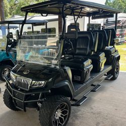 Bay Saint Louis Golf Cart Rentals - We rent lifted 6 seat golf carts with all seats facing forward, featuring radio, Bluetooth, rear camera, phone charger and more!