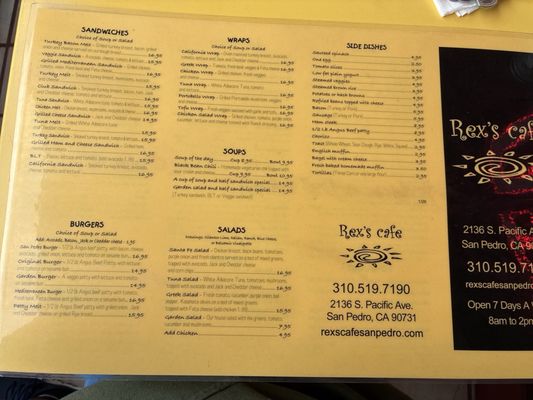 Menu photo 3 Rex's Cafe San Pedro, CA Menu photo 3 Rex's Cafe San Pedro, CA