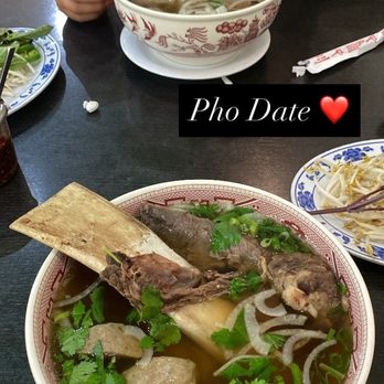 Pho Ha Vietnamese Restaurant - Beef Rib Pho with beef meat ball& 1. Phở Đặc Biệt - Vietnamese Near Me - Fontana, California
