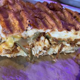 Hot Chicken Waffle Sandwich