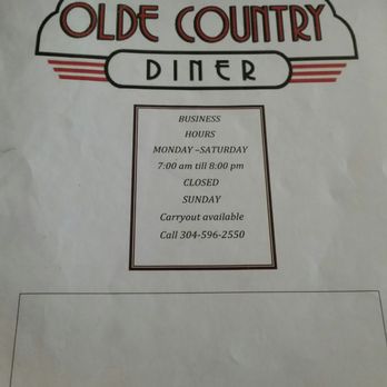 Olde Country Diner - The cover of the menu. - Diners Near Me - Martinsburg, West Virginia Olde Country Diner - The cover of the menu. - Diners Near Me - Martinsburg, West Virginia