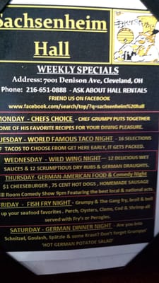 Menu photo 6 Sachsenheim Hall Cleveland, OH Menu photo 6 Sachsenheim Hall Cleveland, OH