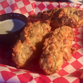Lakewood Landing - Cheese stuffed jalapeños - there were 6 in the basket, but hubby & I ate three of them - Dive Bars Near Me - Dallas, Texas Lakewood Landing - Cheese stuffed jalapeños - there were 6 in the basket, but hubby & I ate three of them - Dive Bars Near Me - Dallas, Texas