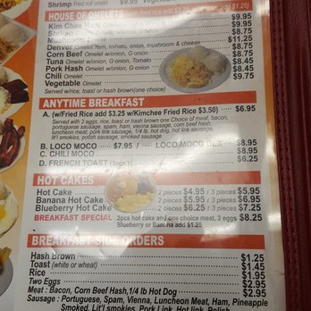 Waipahu Cafe - Breakfast menu - Diners Near Me - Waipahu, Hawaii