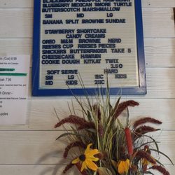 Doolittle's Roadside Cafe & Creamery - Ice cream menu.