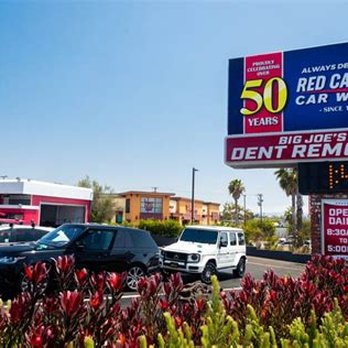 Red Carpet Car Wash Manhattan Beach - Prominent entrance signage at Red Carpet Car Wash Manhattan Beach featuring "Big Joe's Dent Removal" and the "Always Depend O... - Car Wash Near Me - Manhattan Beach, California Red Carpet Car Wash Manhattan Beach - Prominent entrance signage at Red Carpet Car Wash Manhattan Beach featuring "Big Joe's Dent Removal" and the "Always Depend O... - Car Wash Near Me - Manhattan Beach, California