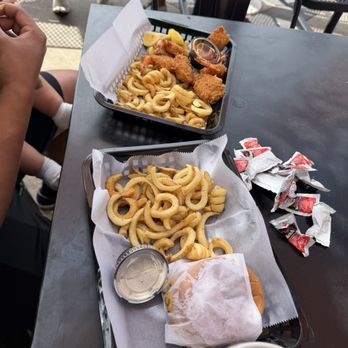 Hoagies - Coconut shrimp and fries Plus kids cheeseburger and fries - American Near Me - Pismo Beach, California Hoagies - Coconut shrimp and fries Plus kids cheeseburger and fries - American Near Me - Pismo Beach, California