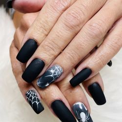 Nail and Spa - Can't go wrong with matte on black!!