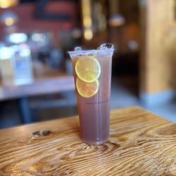 Aodake Ramen - Peach flavored iced black tea .