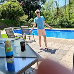 Classic Pools - Terry & James hangin' poolside.