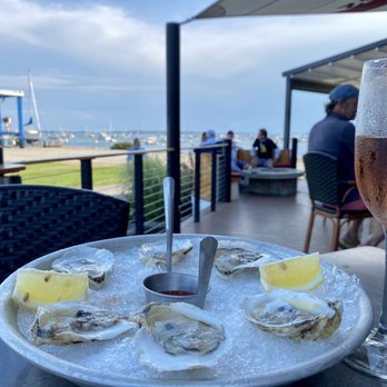 Dockside Grill - Champagne Sunday with a sparkling rose and several of Maine's freshest oysters. - New American Near Me - Falmouth, Maine Dockside Grill - Champagne Sunday with a sparkling rose and several of Maine's freshest oysters. - New American Near Me - Falmouth, Maine