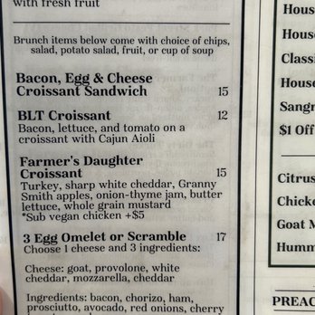 The Preacher's Daughter - Menu - Cafes Near Me - Alameda, California