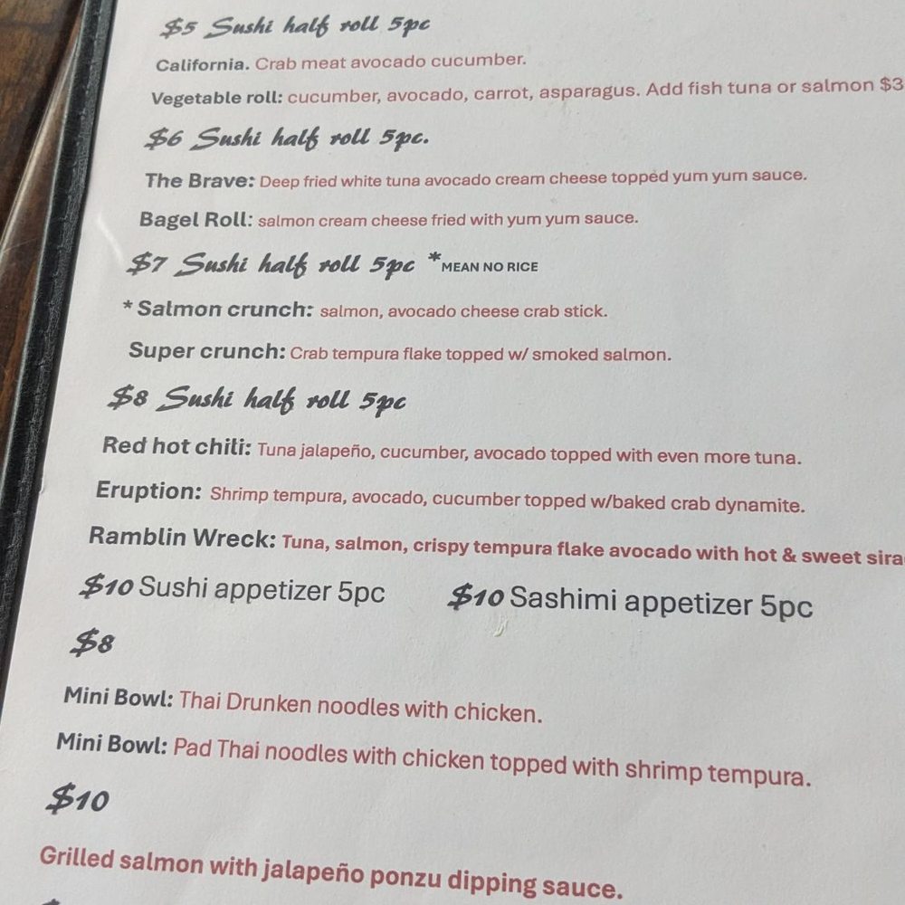 Happy hour drink list