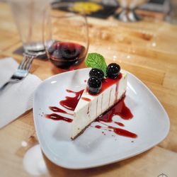 Sacred Smoke - Chuckanut bay cheesecake with Luxardo cherry drizzle