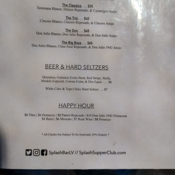 Splash Supper Club - Happy hour menu - Lounges Near Me - Las Vegas, Nevada Splash Supper Club - Happy hour menu - Lounges Near Me - Las Vegas, Nevada