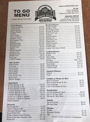 Menu photo 7 White River Fish Market Tulsa, OK Menu photo 7 White River Fish Market Tulsa, OK
