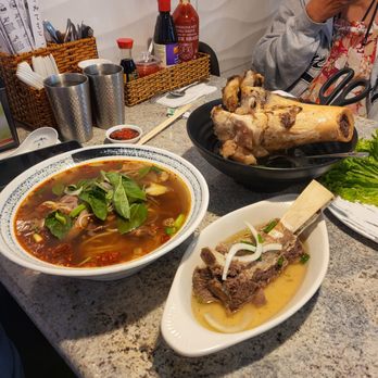 Pho Hoang - Hubby added a side of bone marrow and beef rib. - Vietnamese Near Me - Vallejo, California