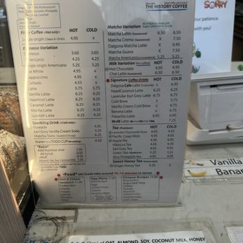 The History Coffee - Menu - Coffee & Tea Near Me - Los Angeles, California