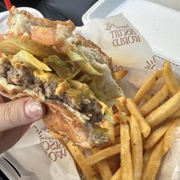 burger and fries