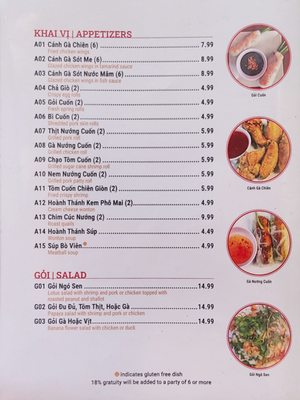 Menu photo 8 Pho Ha Tien Pinellas Park, FL