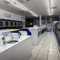 Inside photo of washers and dryers pinball machines