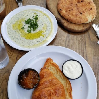 Zatar - Croissant with apricot jam and feta spread / tzatziki and pita - Middle Eastern Near Me - Brooklyn, New York Zatar - Croissant with apricot jam and feta spread / tzatziki and pita - Middle Eastern Near Me - Brooklyn, New York