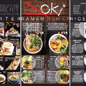 OKI Shoten - Current Up-to-date Menu! - Ramen Near Me - Washington, DC, District of Columbia
