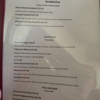 Giuseppe's - Lunch menu - Italian Near Me - Tucson, Arizona