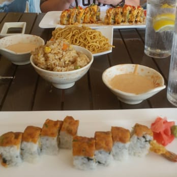 Sake House - Riverside roll on bottom and the out of control roll on top :) delicious - Japanese Near Me - Jacksonville, Florida