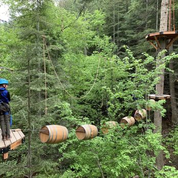Mica Moon Zip Tours - Wobbly barrels are a challenge - Tours Near Me - Liberty Lake, Washington Mica Moon Zip Tours - Wobbly barrels are a challenge - Tours Near Me - Liberty Lake, Washington