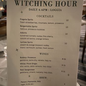 La Strega - Happy Hour Menu - Italian Near Me - Las Vegas, Nevada