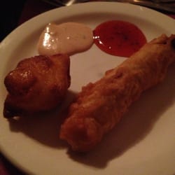Meche's Kitchen Y Cantina - Crab Rangoon w the pickle spear- the appetizer mix and match!!
