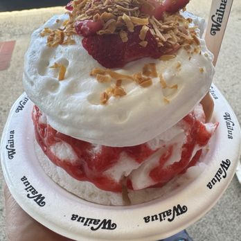 Wailua Shave Ice - Strawberry Coconut + haupia foam - Shaved Ice Near Me - Kapaa, Hawaii Wailua Shave Ice - Strawberry Coconut + haupia foam - Shaved Ice Near Me - Kapaa, Hawaii