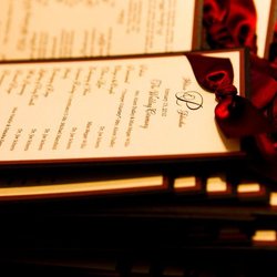 Tall wedding programs (can double as a fan)