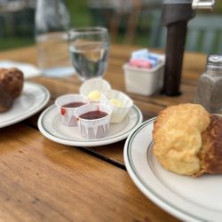 Jordan Pond House - Popovers with butter and strawberry jam