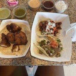 Fish taco, Al pastor and carne asada