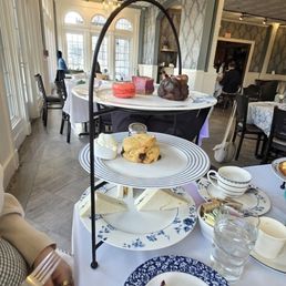 This was an afternoon tea service which is a combination of sweet and savory foods, this served one person, $45. This was an afternoon tea service which is a combination of sweet and savory foods, this served one person, $45.