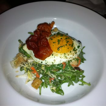 Barndiva - Frisee(?) salad with hen egg - New American Near Me - Healdsburg, California Barndiva - Frisee(?) salad with hen egg - New American Near Me - Healdsburg, California