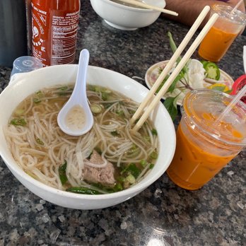 PHO 43 - Steak Pho with thai tea - Vietnamese Near Me - Phoenix, Arizona