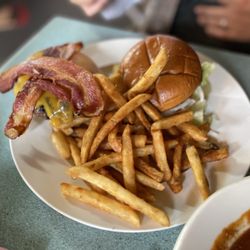 Chair 5 - Alaskan wild game burger (a mix of elk, bison, wagyu beef and wild boar) Yum!