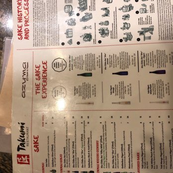 Takumi Restaurant - Sake menu and story about saki history and experience. - Sushi Bars Near Me - Albuquerque, New Mexico